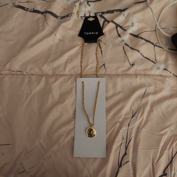 Torrid Crescent Moon Disc Goldtone Necklace-NWT - Picture 11 of 11